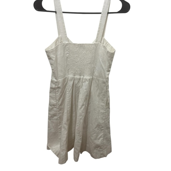 Madewell White Button-Front Mini Dress Pockets Size 2 - Picture 3 of 5